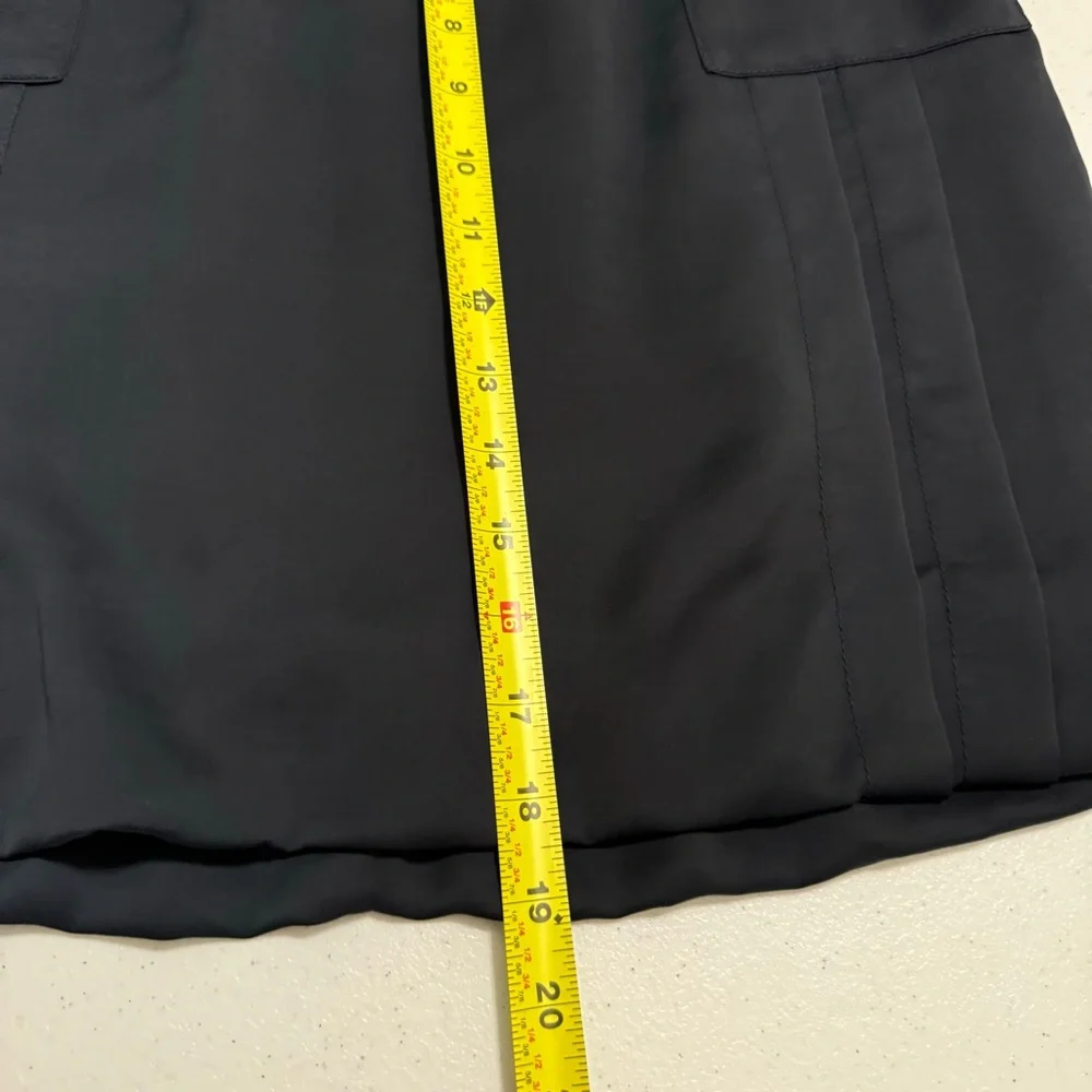 Tory Burch Silky Pleated Parch Pocket Navy Skirt 4